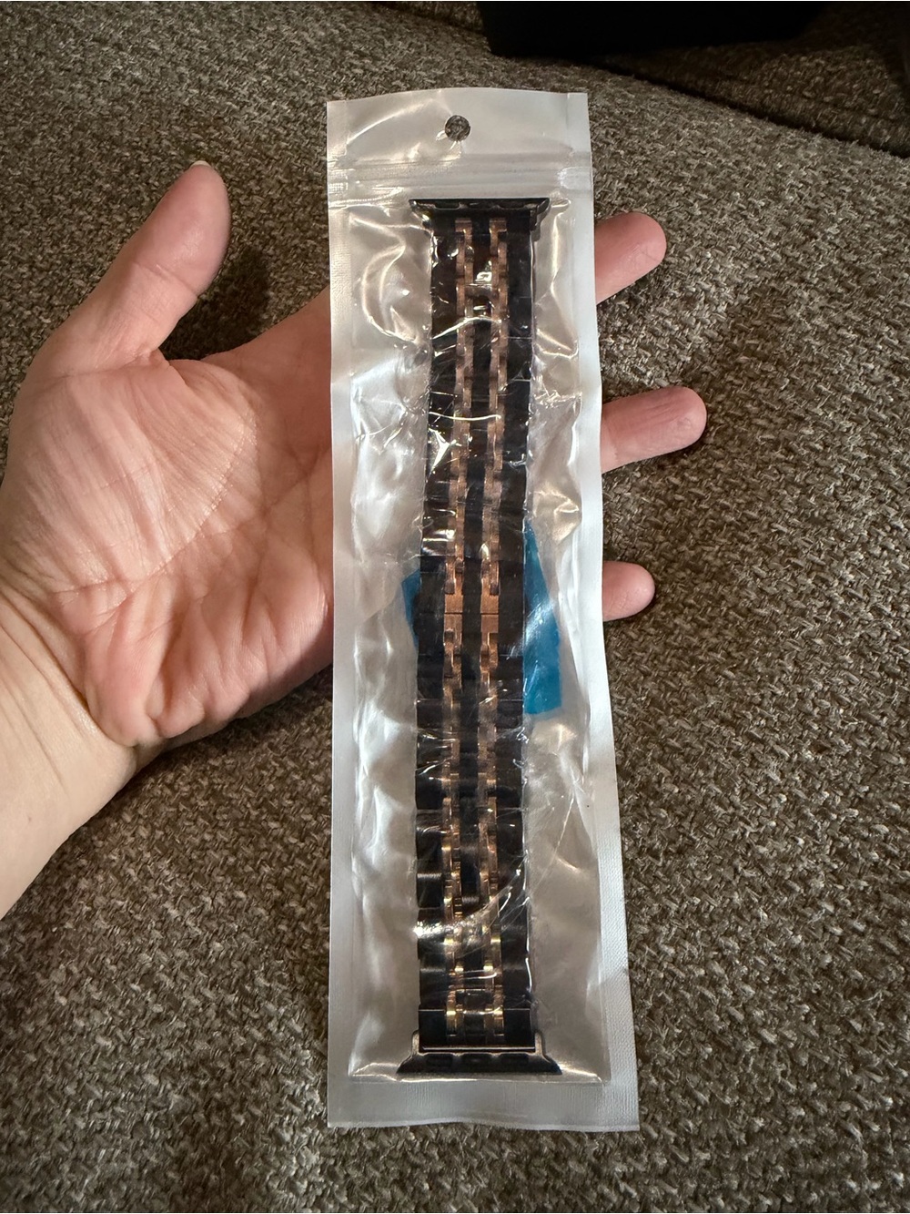 38mm Apple Watch Band - Black and Rose Gold Stainless Steel